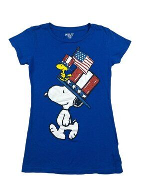 Peanuts Snoopy Woodstock Patriotic T Shirt Girl's XL American Flag